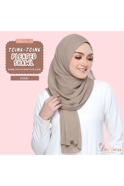 Pleated shawl - khaki